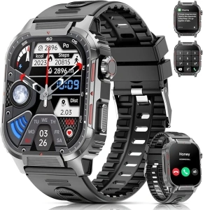 Military Smart Watches for Men Answer/Make Calls, 2.02