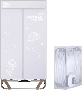 Uten Clothes Dryer Electric Indoor, 2-Tier Heated Clothes Airer, Foldable Dryer Wardrobe Drying Rack with storage Bag, 1500w Quick Dry for All Fabrics, Suitable for Home