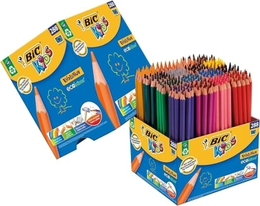 BIC Kids Evolution Coloured Pencils, Vivid Colouring Pencils, Easy to Sharpen, Extra Resistant BIC Pencils, School Supplies, 288 Pack