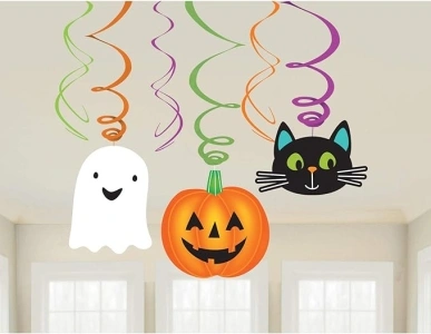 Amscan 9907448 - Halloween Friends Party Hanging Swirl Decorations - 6 Pack