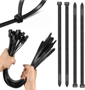 Yalixuan Black Cable Ties 450mm×4.8mm,Pack of 100,18 inch/45 cm Premium Self-Locking Nylon Zip Tie Wraps,Large UV Resistant Cable Ties Extra Long Zip Tie Wraps for Outdoor Use