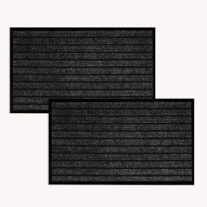 Imperial Rooms Black Door Mat Non Slip – 2 Pack Rubber mat 60x90cm Machine Washable Door Matts indoor Dirt Trapper Super Absorbent Door Mats Outdoor