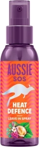 Aussie SOS Heat Defence Leave In Spray 100ml to Detangle and Protect Against Heat While Keeping Hair Hydrated for 100 Hours. Infused with Australian Superfoods. Vegan Formula