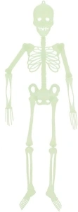 Feelcrag Halloween Hanging Skeleton Glow in the Dark Decoration Skeleton Halloween Super Spooky Skull Bones Party Prop Skeleton Human Skeleton Luminous Haunted House Halloween Decorations