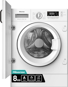 Hisense 3 Series WF3M841BWI Intergrated 8 KG Front Load Washing Machine - Durable Inverter | Quick Wash Baby Care | Wool - 14 Washing Programs 1400 RPM White- Energy Rating A