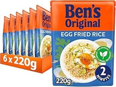 BEN'S ORIGINAL Egg Fried Microwave Rice, Bulk Multipack 6 x 220g pouches