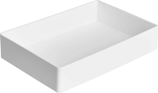 Amazon Basics Rectangular Plastic Organizer Accessory Tray, White