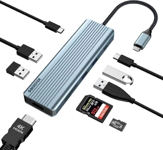 HOPDAY USB C Hub, 6 in 1 USB C Adapter for MacBook Air/Pro, Dual Display 172K HDMI Docking Station