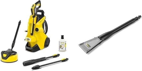 Bundle of Kärcher K 4 Power Control Home Pressure Washer, Pressure: max 130 bar, Flow Rate: 420 l/h, Area: 30 m²/h, Water Filter, Weight: 11.5 kg, High-Pressure Gun + Kärcher eco!Booster 130 Jet