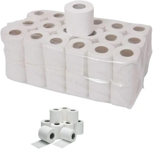 72 Rolls x Toilet Tissue Bulk Large Pack Quality White 2 ply Embossed Economical Tissue