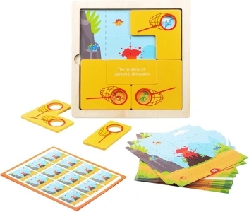 Wooden Jigsaw Puzzle, Mystery of Capture Dinosaurs Game, Montessori Educational Toy, Development of Children's Observation and Logical Thinking, Suitable for Boys and Girls 3 Years and Up