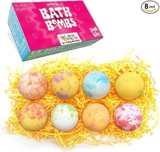 8 x Bath Bombs Value Women's Set, Handmade, Moisturising, Vegan & Cruelty Free, Beauty Spa Gift Set, Bath Fizzers, for Women, Girls, Her, Girlfriend, Packaging May Vary