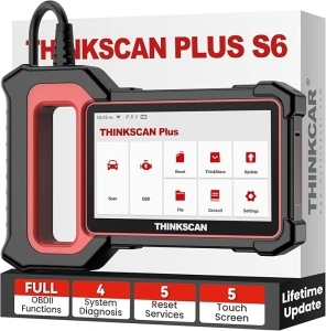 thinkcar Car Diagnostic Tool, ThinkScan Plus S6 ABS/SRS/ECM/Transmission 4 System Diagnostic, 5 Free Reset Oil/SAS/Brake/Tire/Throttle Matching OBD2 Scanner Scan Tool, 94+ Vehicle Brands Code Reader