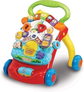 VTech First Steps Baby Walker | Push Along Walker Baby Toy with Shapes, Sounds, Music, Phrases, Pretend Play and More | Suitable for Babies from 6 - 30 Months Olds, Boys & Girls