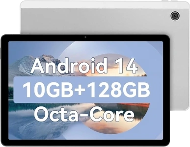 Tablet Android14 Tablet 11-inch tablet 10GB RAM and 128GB ROM (TF 1TB Expandable) Octa-core processor 5MP+8MP Dual speakers Widevine L1+WiFi 6+Bluetooth 5.3 1280*800 HD 6800mAh Battery (Gray)