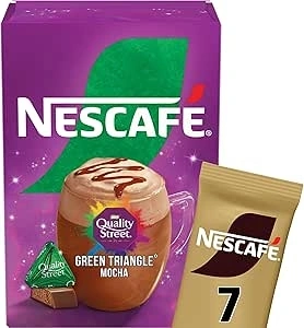 Nescafe Green Triangle Quality Street Mocha 7 x 19g Sachets, 100% Responsibly Sourced Coffee