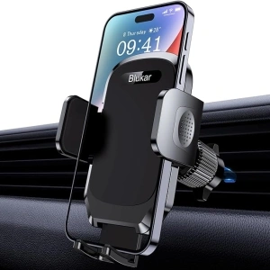 Blukar Car Phone Holder, Air Vent Car Phone Mount Cradle 360° Rotation - Upgraded Super Stable Hook Clip - One Button Release Car Phone Holder for iPhone, Galaxy, All 4.0''-6.7'' Phones