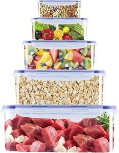 CORESLUX Food Storage Containers, Large Food Prep Containers with Lids Plastic Food Container Reusable Lunch Box for Kitchen, Microwave, Dishwasher and Freezer Safe (Rectangular)