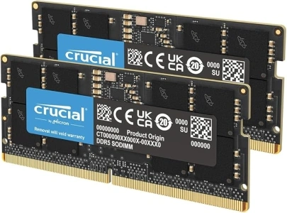 Crucial RAM 32GB Kit (2x16GB) DDR5 5600MHz (or 5200MHz or 4800MHz) Laptop Memory CT2K16G56C46S5,label information may vary