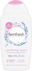 Femfresh Ultimate Care Soothing Wash - Intimate Daily Vaginal Feminine Hygiene Shower Gel Cleanser – pH Balanced, Soap Free w.Hydrating Cranberry & Probiotics Extract, Long-Lasting MULTIActif - 250 ml