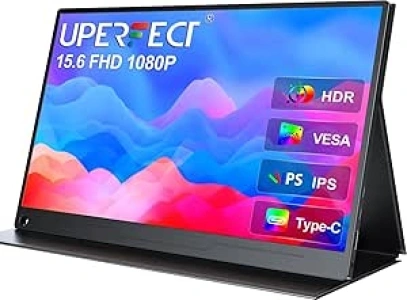 UPERFECT Portable Monitor FHD 1080P 15.6 Inch Monitor IPS Screen Matte Monitor, with Standard HDMI/Type-C, Support VESA, Second Monitor for Laptop/PC/Mac/ PS3/4/5/ Phone/Switches, with Smart Cover