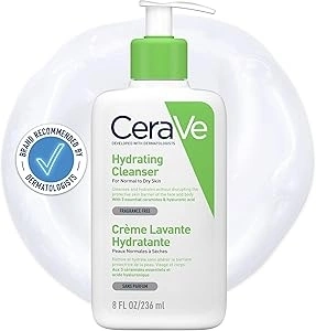 CeraVe Hydrating Cleanser for Normal to Dry Skin 236 ml with Hyaluronic Acid and 3 Essential Ceramides