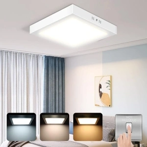 ALUSSO LED Square Ceiling Lights 24W, IP44 Bathroom Ceiling Lights, Ultra-Thin Flush Bathroom Ceiling Light 30X30CM, 3 Colours Warm White 3000K Neutral White 4000K Cool White 6400K