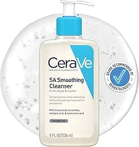 CeraVe SA Smoothing Face and Body Cleanser for Dry, Rough and Bumpy Skin 236ml with Salicylic Acid