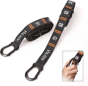 Vulken Adjustable Numbered Straps for Gymnastic Rings Carabiners Quick Hook System Easy to Set Up One Pair Strap Only