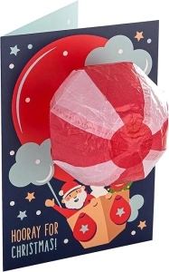 Hallmark Christmas Card - Contemporary Inflatable Hot Air Balloon Design