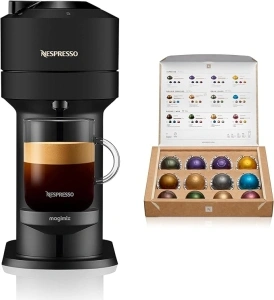 Nespresso Vertuo Next Automatic Pod Coffee Machine for Americano, Decaf, Espresso by Magimix in Matt Black [Amazon Exclusive]