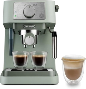 De'Longhi Manual Coffee Machine Stilosa EC260.GR, 15 Bar Pressure, Cappuccino System, Automatic Switch-Off, Compatible with ESE pods, 2 Level Tray, Capacity 1L, Green