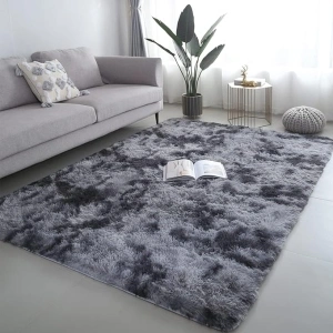 lekeplus Rugs Living Room Large Rugs Bedroom Anti Skid Rug Shaggy Soft Rug for Living Room Bedroom Play Area Kids Room Luxury Decorative(Dark grey 80x160cm)