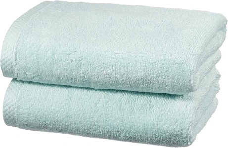 Amazon Basics Quick Dry Towel Set, 2 Hand - Ice Blue