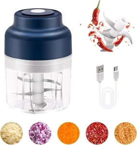 Electric Small Food Chopper,Mcbazel 320ML Mini Wireless Portable Garlic Grinder,USB Rechargeable Food Chopper for Vegetable/Meat/Small Food Processor