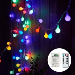 Fairy Lights Battery, 7M 60 LED Globe String Lights with 8 Lighting Modes, Fairy Light Battery Waterproof for Indoor, Outdoor, Christmas (Multi-Coloured)