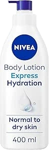 NIVEA Express Hydration Body Lotion (400ml), Fast Absorbing 72H Hydration NIVEA Moisturiser for Dry Skin Made with Deep Moisture Serum and Sea Minerals, Smooth Skin NIVEA Body Lotion