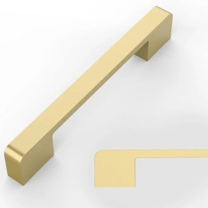 Amerdeco 10 Pack Brushed Gold Cabinet Pulls 5 Inch(128MM) Hole Centers Kitchen Cabinet Handles Cabinet Hardware Kitchen Handles for Cabinets Cupboard Handles Drawer Pulls AM018