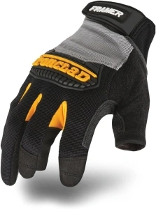 Ironclad Framer Work Gloves FUG, High Dexterity, Performance Fit, Durable, Machine Washable, Sized S, M, L, XL, XXL (1 Pair)