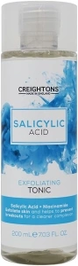 Creightons Salicylic Acid Exfoliating Tonic 200ml – Reduces Blemishes, Uneven Skin Tone & Texture | 1% Salicylic Acid & 1% Niacinamide | Dermatologically Tested, Vegan & Cruelty-Free