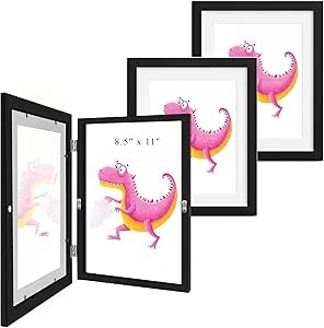 PMZM Picture Frames 8.5x11, 3 Pack Kids Art Frame Front Opening Holds 180 Pcs Kids Art Work, Photo, Certificate,3D, Craft