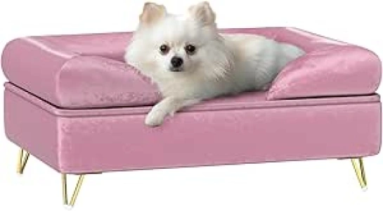 PawHut Dog Sofa Pet Couch Cat Chair with Removable Backrest, Soft Cushion, Washable Cover, for Small and Medium Sized Dogs, Pink