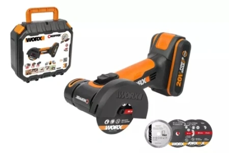 WORX WX801 Chopper 18V Battery 76mm Mini Cutter/Grinder Charger Blades & Case