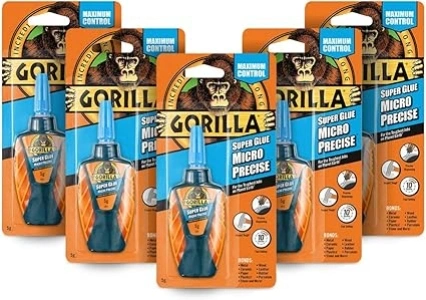 Gorilla Super Glue Micro Precise, 5g (6 Pack) – All Purpose, Fast Setting with Precise Dispensing Tool & Anti-Clog Cap | Ideal for Metal, Ceramics, Leather & More