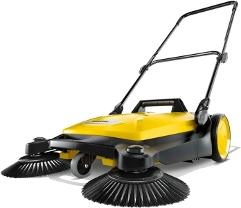 Karcher S 4 Twin Walk-Behind Outdoor Hand Push Floor Sweeper - 5.25 Gallon Capacity, 26.8