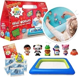 Ryan's World Gelli Worlds from Zimpli Kids, 5 Use Pack, 6 x Ryan's World Figures, Inflatable Tray, Children's Imaginative Playset for Boys and Girls, Birthday Sensory Kit, Pretend Play Toy