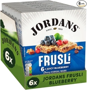 Jordans Frusli Blueberry | Cereal Bars | Vegetarian | 6 PACKS of 6x30g