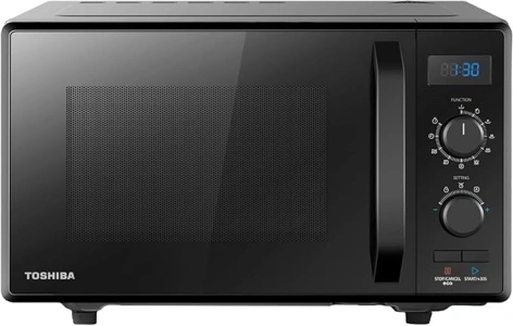 Toshiba 900w 23L Microwave Oven with 1050w Crispy Grill, Energy Saving Eco Function, 8 Auto Menus, 5 Power Levels and Position Memory Turntable - Black - MW2-AG23PF(BK)