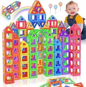 Lovchil Magnetic Building Blocks, 40pcs Magnetic Building Blocks Set, Magnetic Tiles for 3 4 5 6 7 8 Years Old Boys Girls Toddlers Kids, Preschool Learning Educational Construction Toys