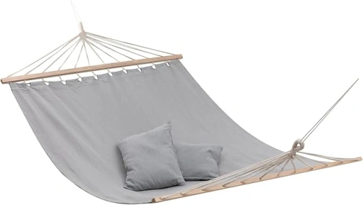 BEJOY Hammocks Double Hammock, Garden Hammock, Solid Wood Struts, Suitable for Indoor, Courtyard and Outdoor, Hanging Hammock Rope Swing, Black